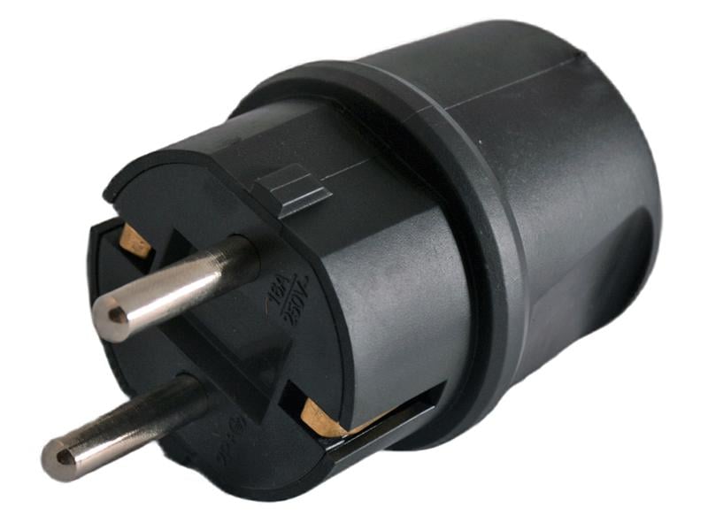 Вилка с заземлением Lemanso LMA058 маленькая каучуковая (4741)