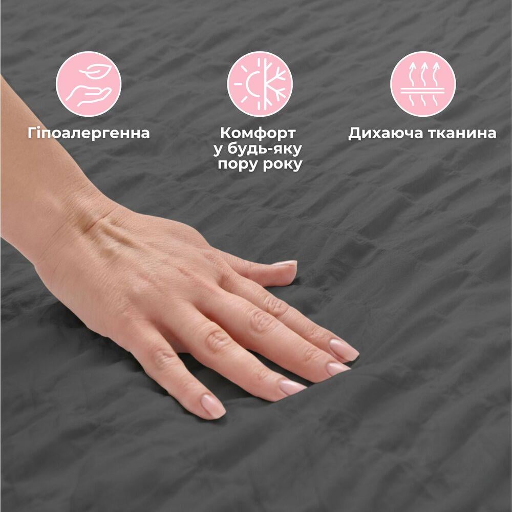 Комплект постельного белья евро IDEIA Cloud Dream жатка подарочная упаковка Темно-серый (27071) - фото 4