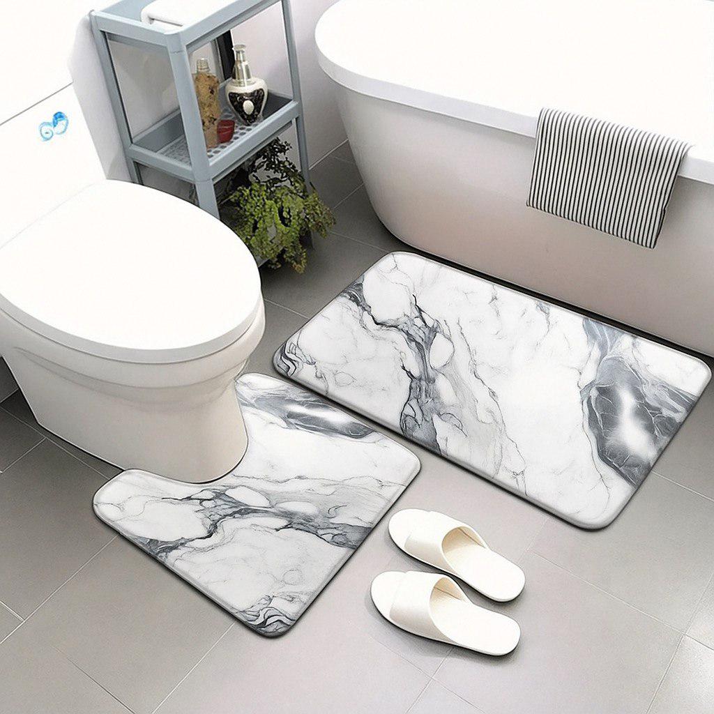 Набор ковриков для ванной/туалета MARMUR 2в1 диатомитовый 80х50/55х50 см Белый (NKD001White) - фото 1 Набор ковриков для ванной/туалета MARMUR 2в1 диатомитовый 80х50/55х50 см Белый (NKD001White) - фото 1
