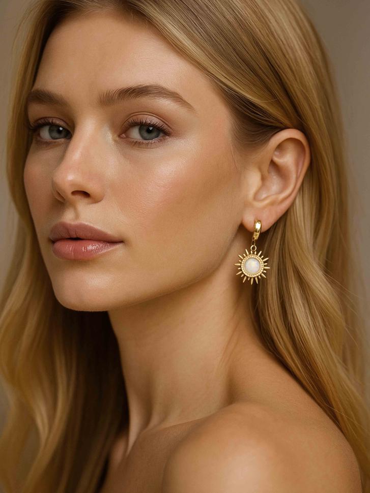 Серьги с перламутровым солнцем (5473) Серьги с перламутровым солнцем (5473)