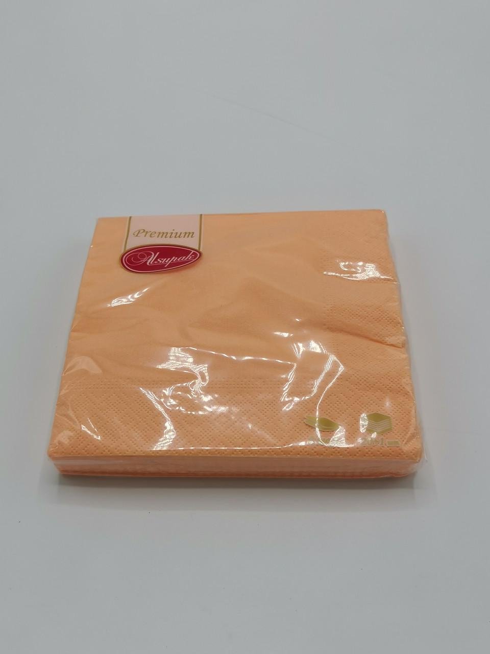 Серветки однотонні ТМ Alsupak 33х33 см 2 шари 20 шт. Персиковий - фото 1 Серветки однотонні ТМ Alsupak 33х33 см 2 шари 20 шт. Персиковий - фото 1