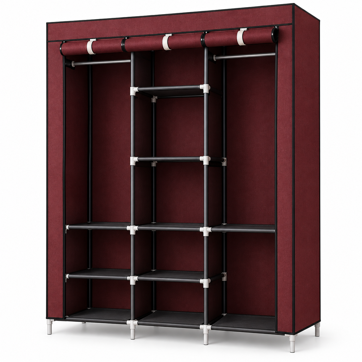 Тканевый шкаф-органайзер Storage Wardrobe 130х45х170 см Бордовый (4571)