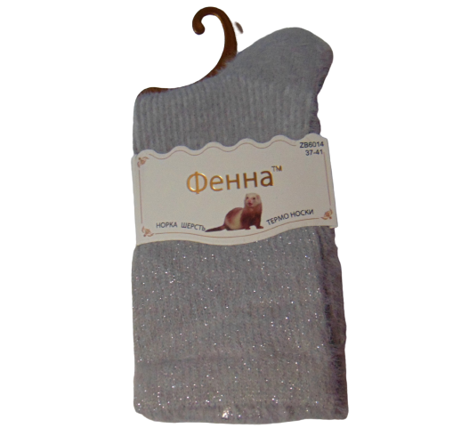Носки норковые с люрексом Фенна 6014 р. 37-41 Светло-серый (1732086606)