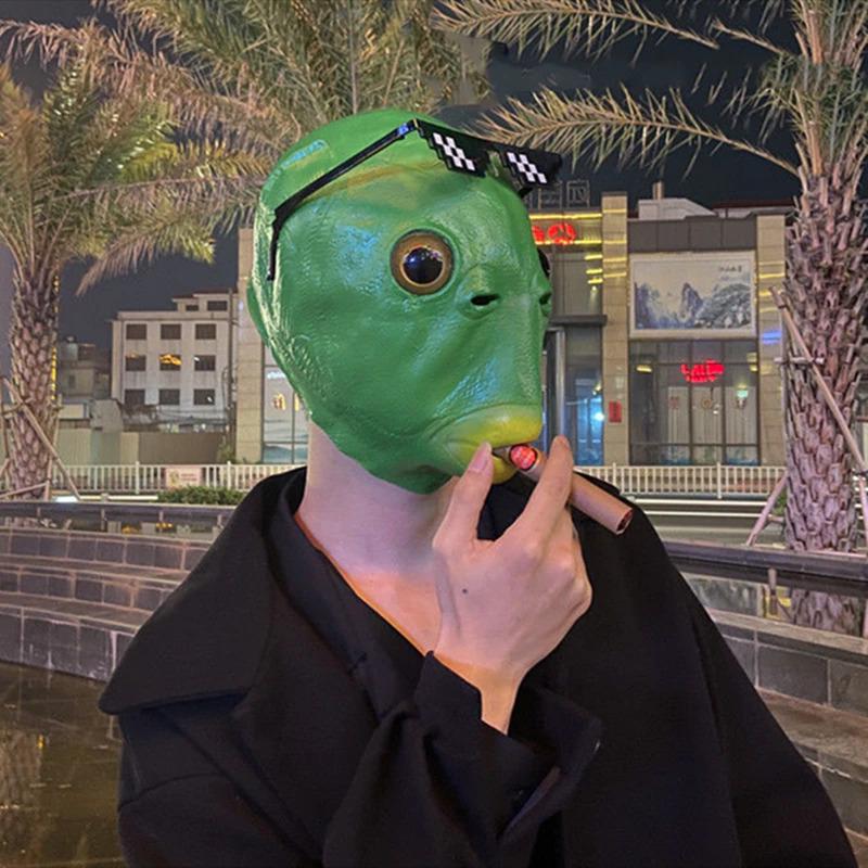 Маска рыбы Человека Рыбы резиновая Зеленый (VA-1355623707) - фото 4 Маска рыбы Человека Рыбы резиновая Зеленый (VA-1355623707) - фото 4