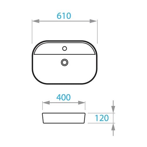 Умивальник на стільницю Koller Pool Trend 61x40 см Білий (TR-0610-400M-WB) - фото 2