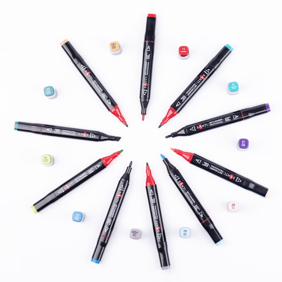 Набор скетч-маркеров Santi Professional в сумке на спиртовой основе 80 шт. (390601) - фото 5
