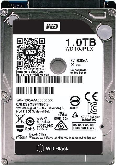 Жорсткий диск HDD 2,5" SATA 1 Tb WD Black 7200rpm 32 Mb (WD10JPLX_)