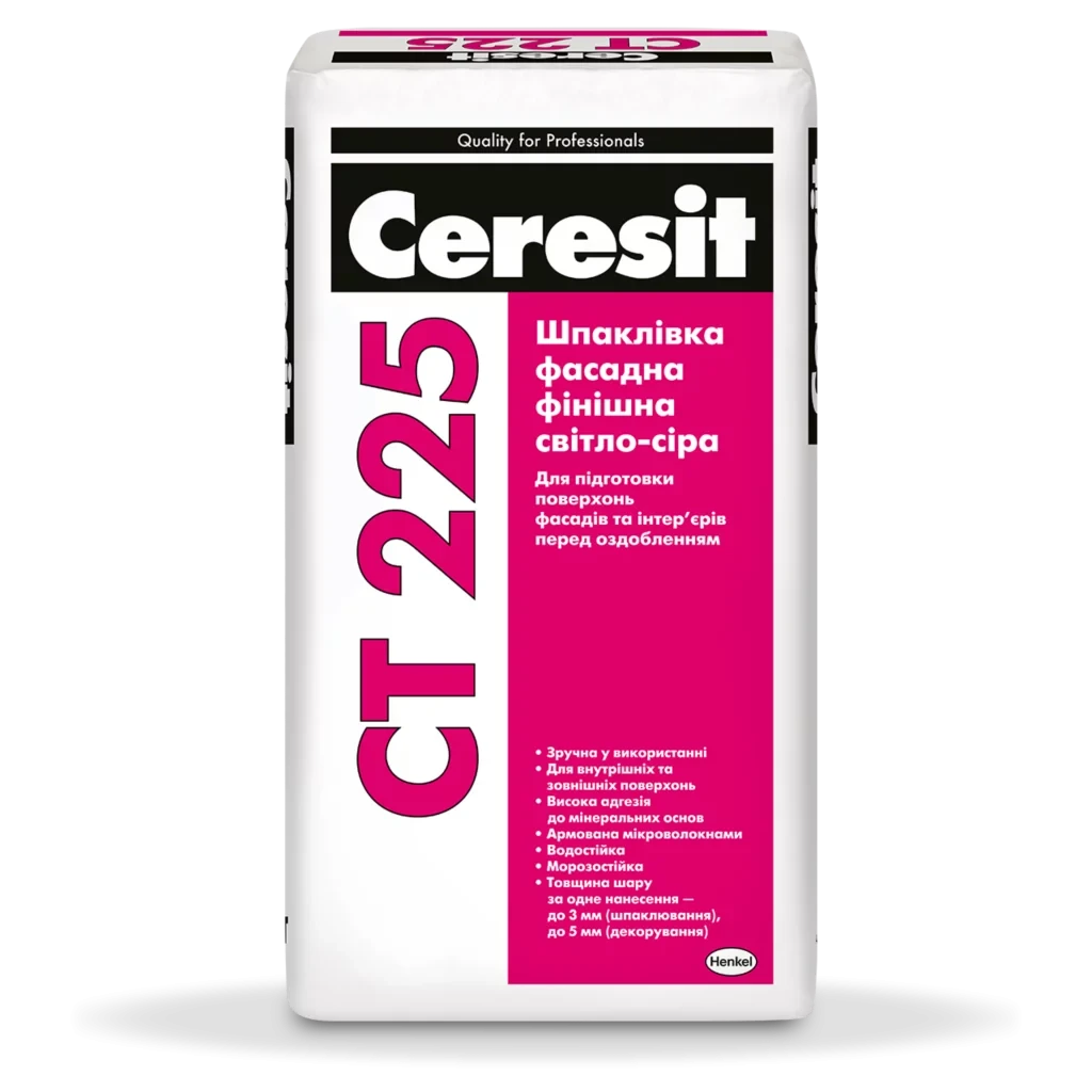 Ceresit CT 225/25 біла шпаклівка фасадна фінішна