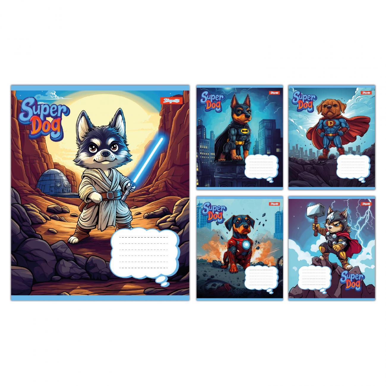 Зошити учнівські 1 вересня Super Dog в лінію 12 арк. 25 шт. (MTT-198953)