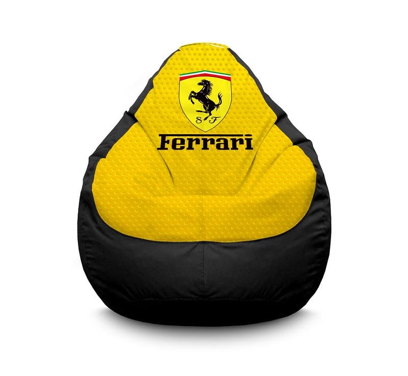 Крісло мішок iPuff Ferrari Yellow Оксфорд XXL 90х125 см Чорний Крісло мішок iPuff Ferrari Yellow Оксфорд XXL 90х125 см Чорний