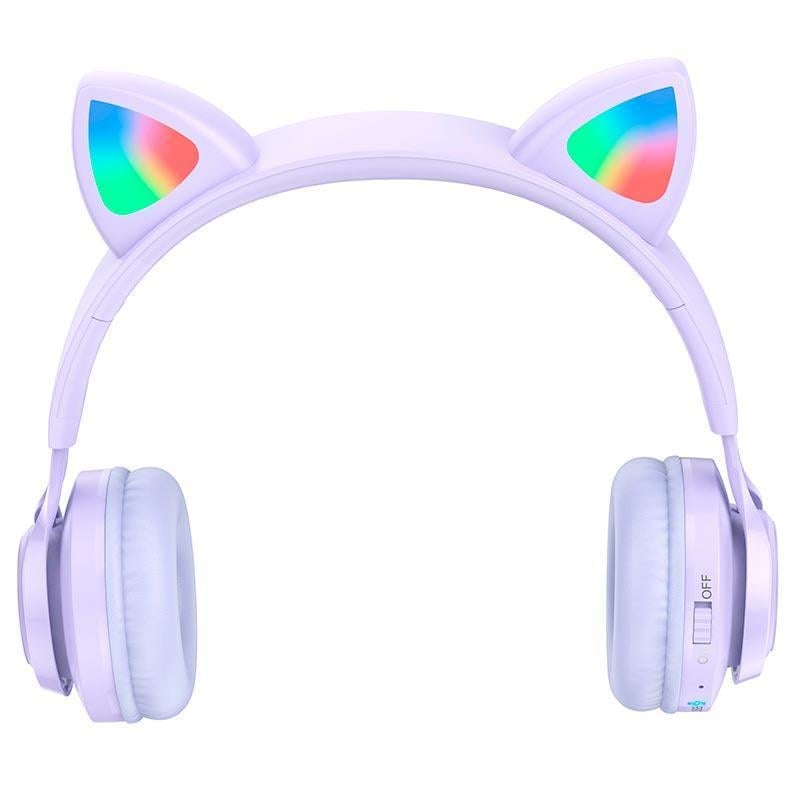 Навушники дитячі Hoco W39 Cat ear kids BT headphones Котячі вушка Фіолетовий (2005106426)