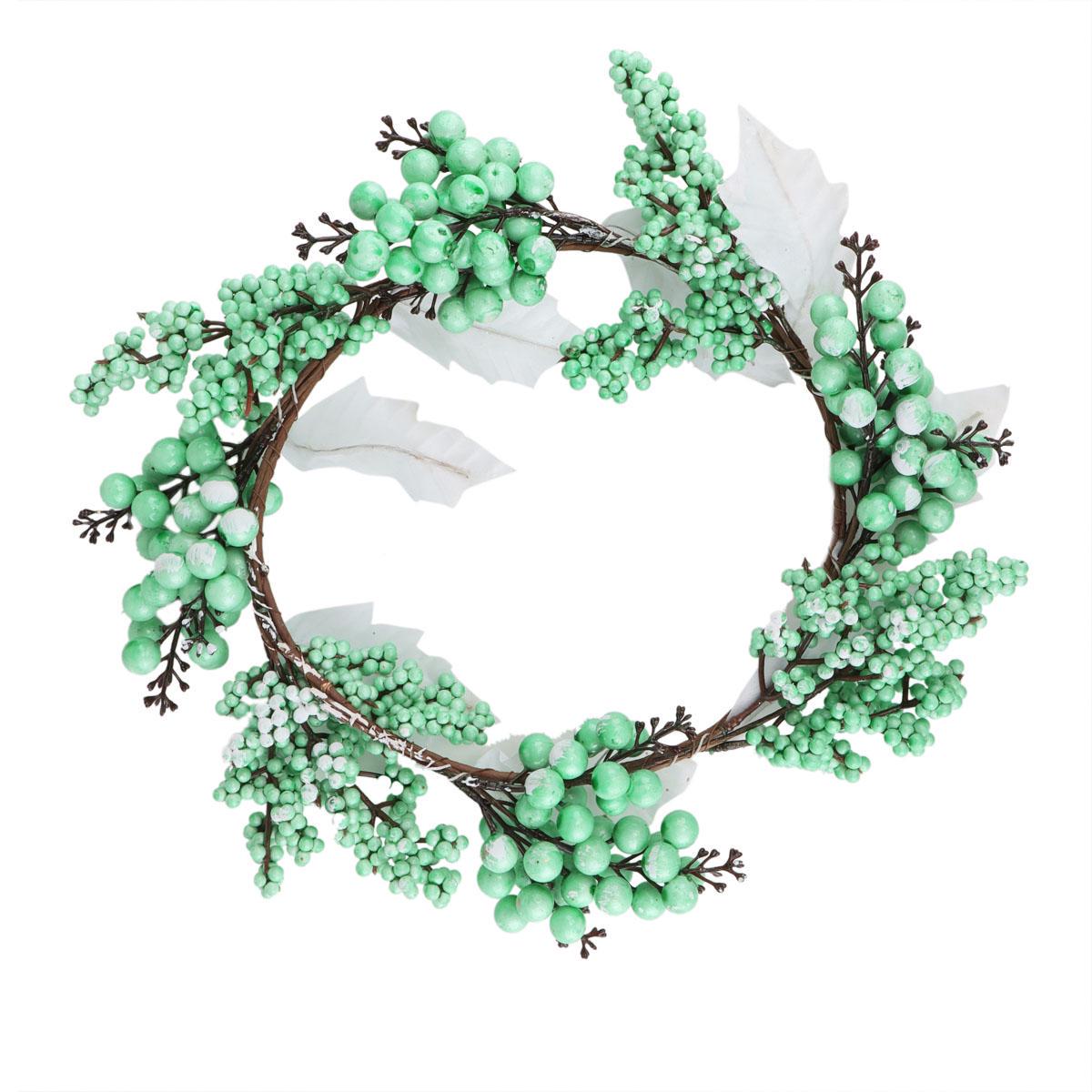 Венок Зимняя ярмарка 24 см Бирюзовый