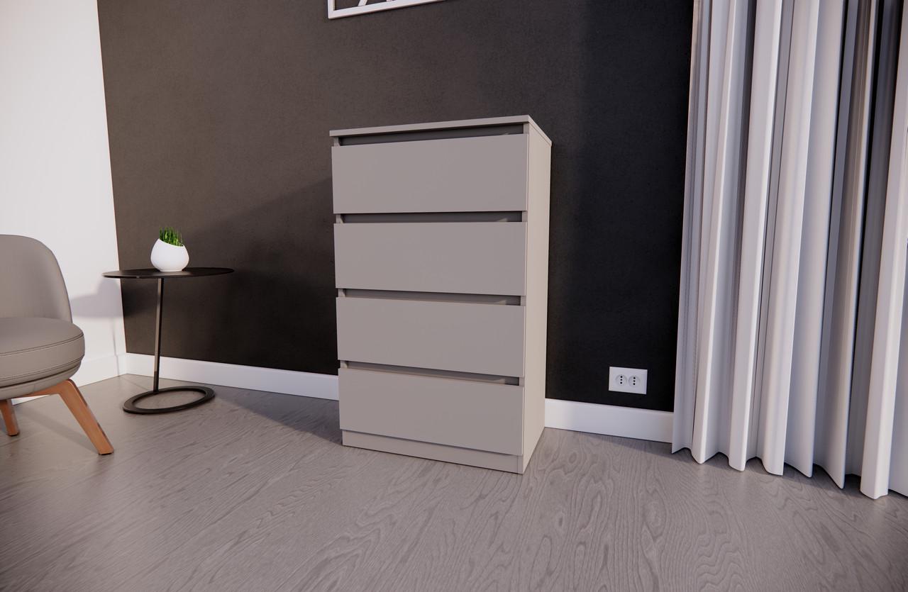 Комод MEBEX на 4 ящика 60х40х100 см Серый светлый (VM4B600LG) - фото 3 Комод MEBEX на 4 ящика 60х40х100 см Серый светлый (VM4B600LG) - фото 3