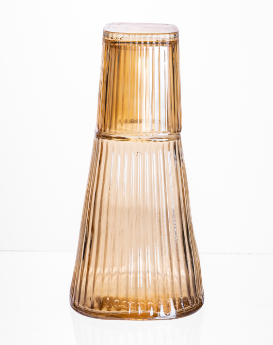 Графин со стаканом-крышкой рифленый 1/0,2 л Карамель - фото 2 Графин со стаканом-крышкой рифленый 1/0,2 л Карамель - фото 2