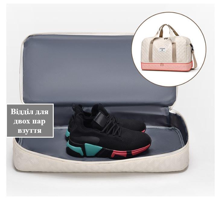 Дорожня сумка з відсіком для взуття ZuoManNi водонепроникна 50x25x30 см М'ятний (М2900331) - фото 5
