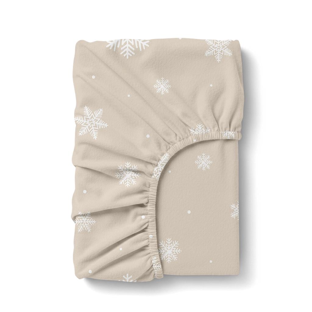 Простынь на резинке Cosas SNOWFLAKES LATTE фланель 160х200х30 см (4822052475911) Простынь на резинке Cosas SNOWFLAKES LATTE фланель 160х200х30 см (4822052475911)