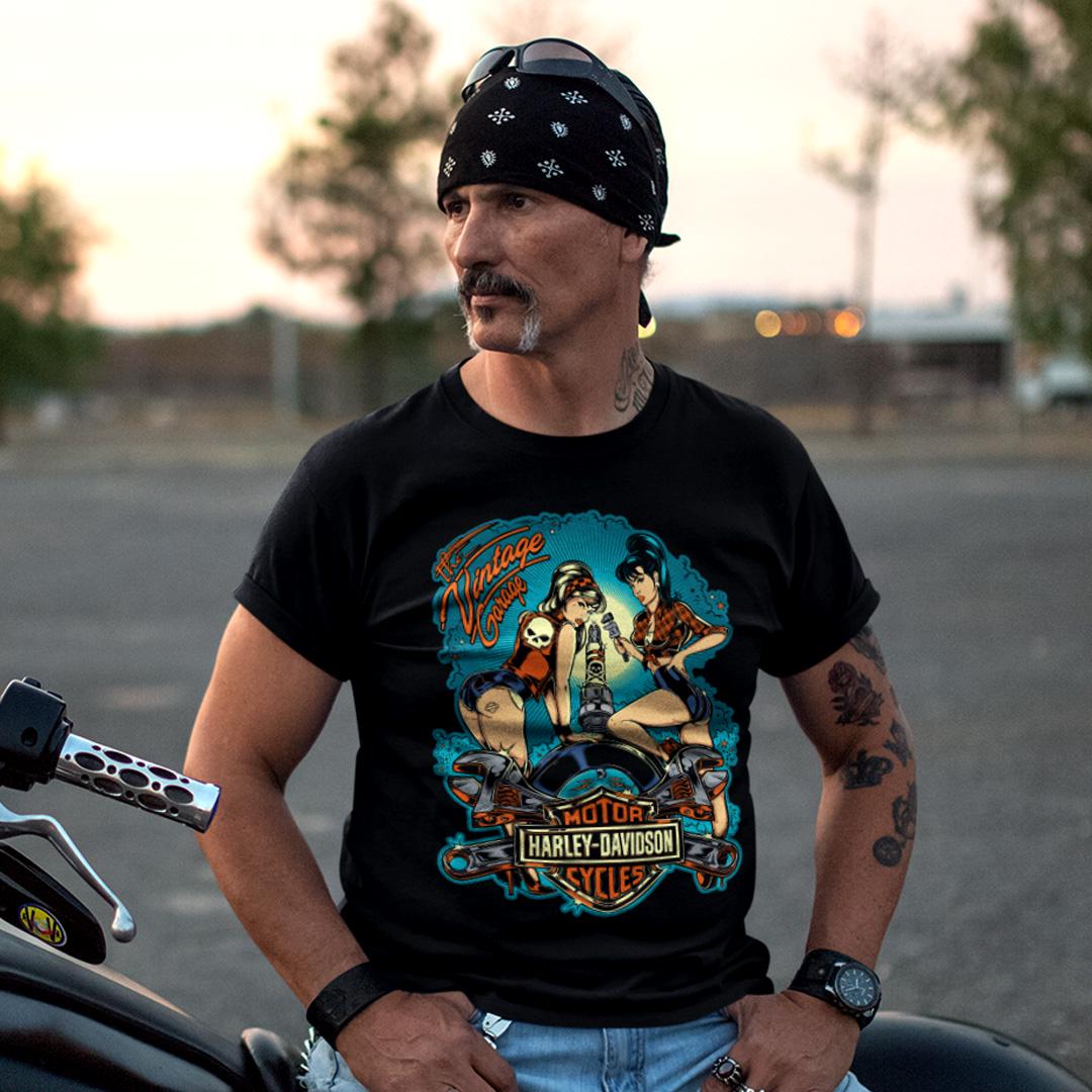 Футболка унисекс Harley Davidson The Vintage Garage 3XL Черный (0000009842)