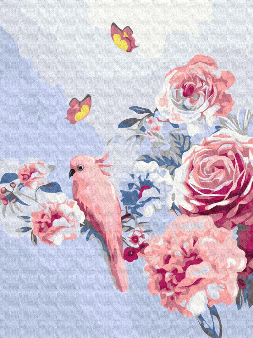 Картина по номерам Brushme Премиум Попугай в цветах 40x50 см (PBS33352)