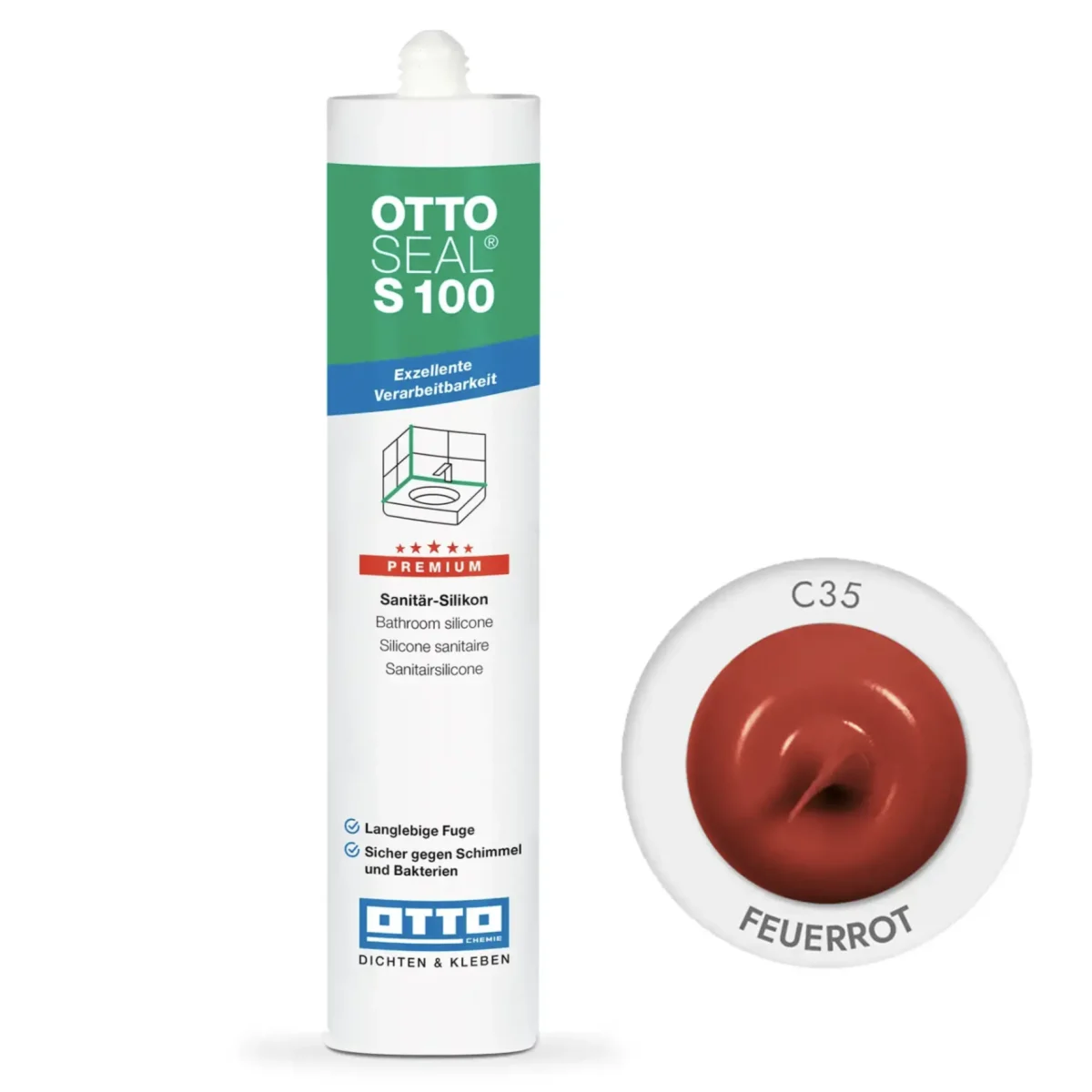 Силиконовый герметик OTTOSEAL S100 300 мм C35 Feuerrot (S100C35) Силиконовый герметик OTTOSEAL S100 300 мм C35 Feuerrot (S100C35)