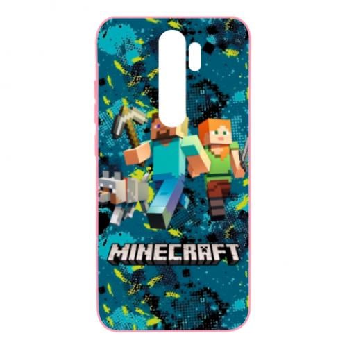 Чехол для Xiaomi Redmi Note 8 Pro Minecraft Steve Alex And Dog