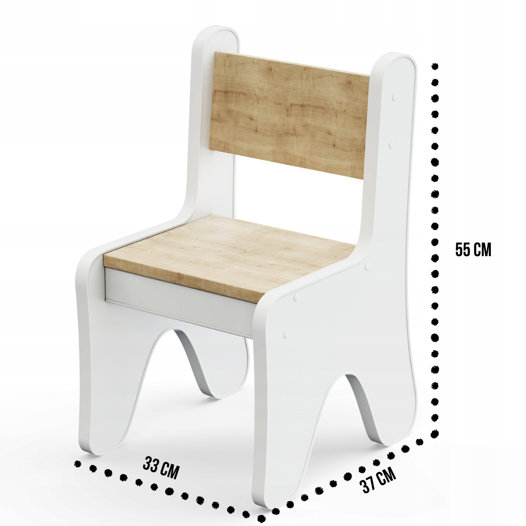 Детский стул для игровой комнаты Tiding Bag 55х37х33 см Белый с деревом - фото 2 Детский стул для игровой комнаты Tiding Bag 55х37х33 см Белый с деревом - фото 2