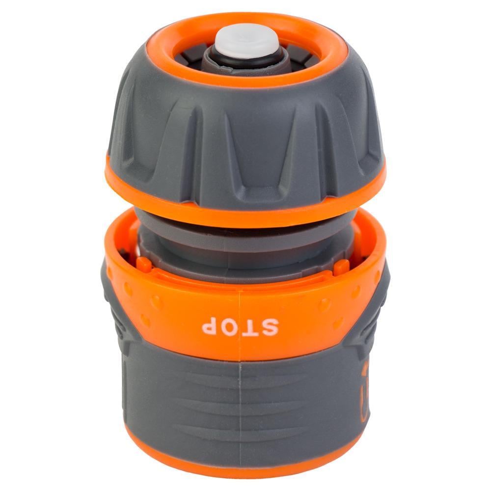 Коннектор быстросъемный Flora ABS/TPR 1/2" для шланга 1/2" с аквастопом и замком (5015434)