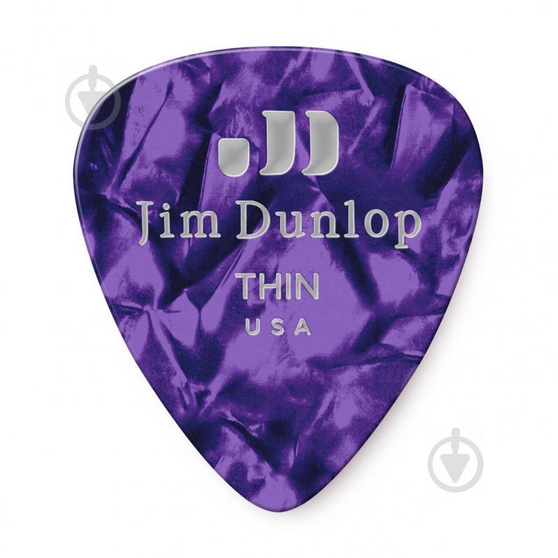 Медиаторы Dunlop 483P13TH Genuine Celluloid Purple Pearloid Thin Player's Pack (12 шт.) - фото 2