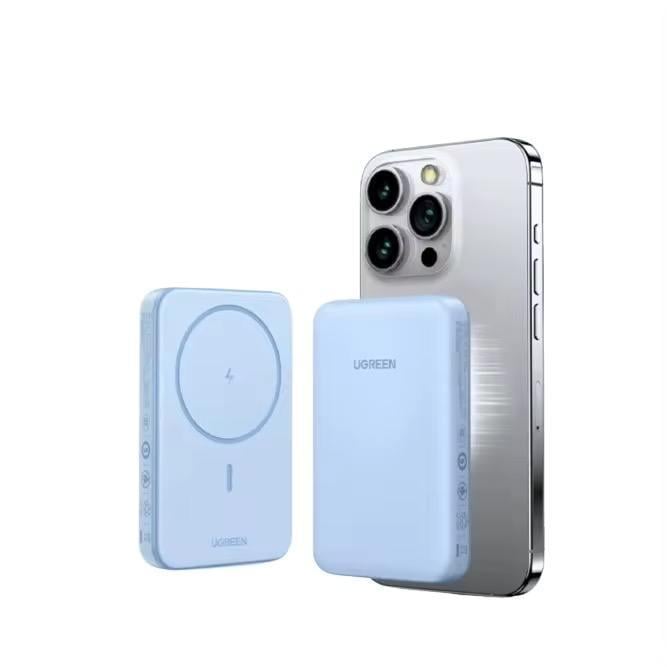 Повербанк магнитный Magsafe Ugreen PB561 10000 mAh 20 Вт с беспроводной зарядкой для iPhone Blue (26389496) - фото 3