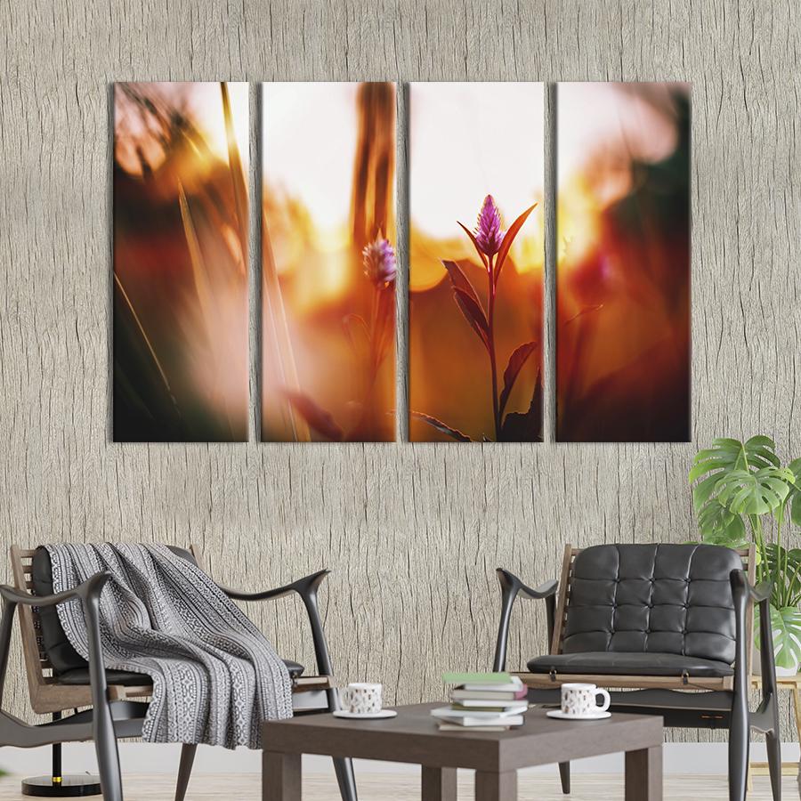 Картина на холсте Розовые полевые цветы на закате 209x133 см (914-41) Картина на холсте Розовые полевые цветы на закате 209x133 см (914-41)