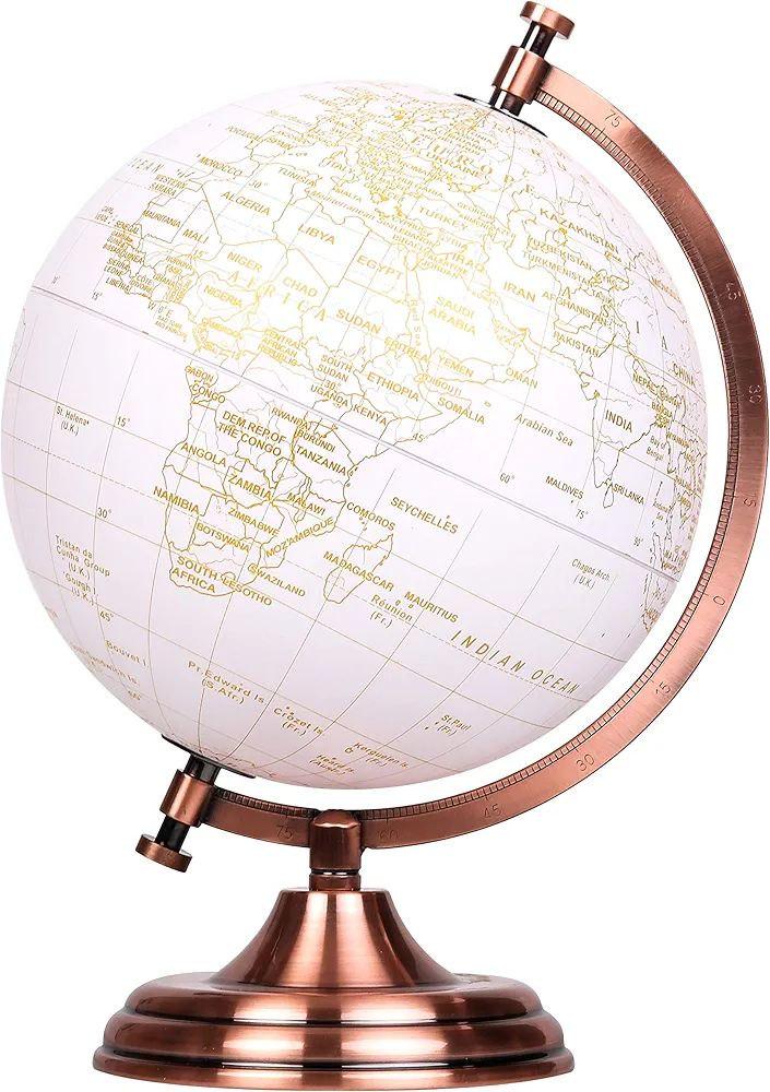 Глобус декоративний TOPGLOBE/Exerz 20 см Золотистий/Білий металік (35222366)
