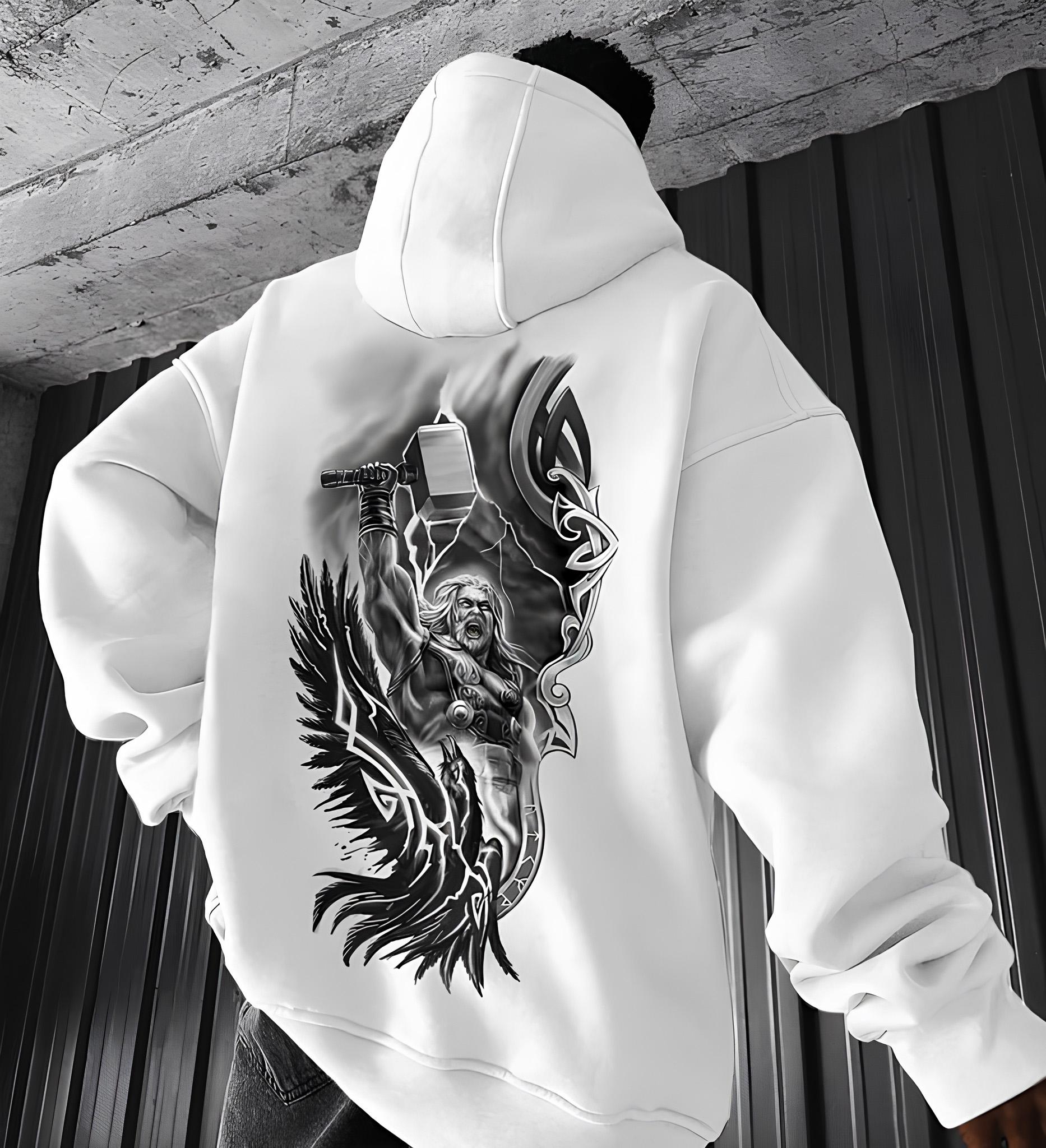 Худі оверсайз з ДТФ-принтом 66-540 XL Білий (37257) Худі оверсайз з ДТФ-принтом 66-540 XL Білий (37257)