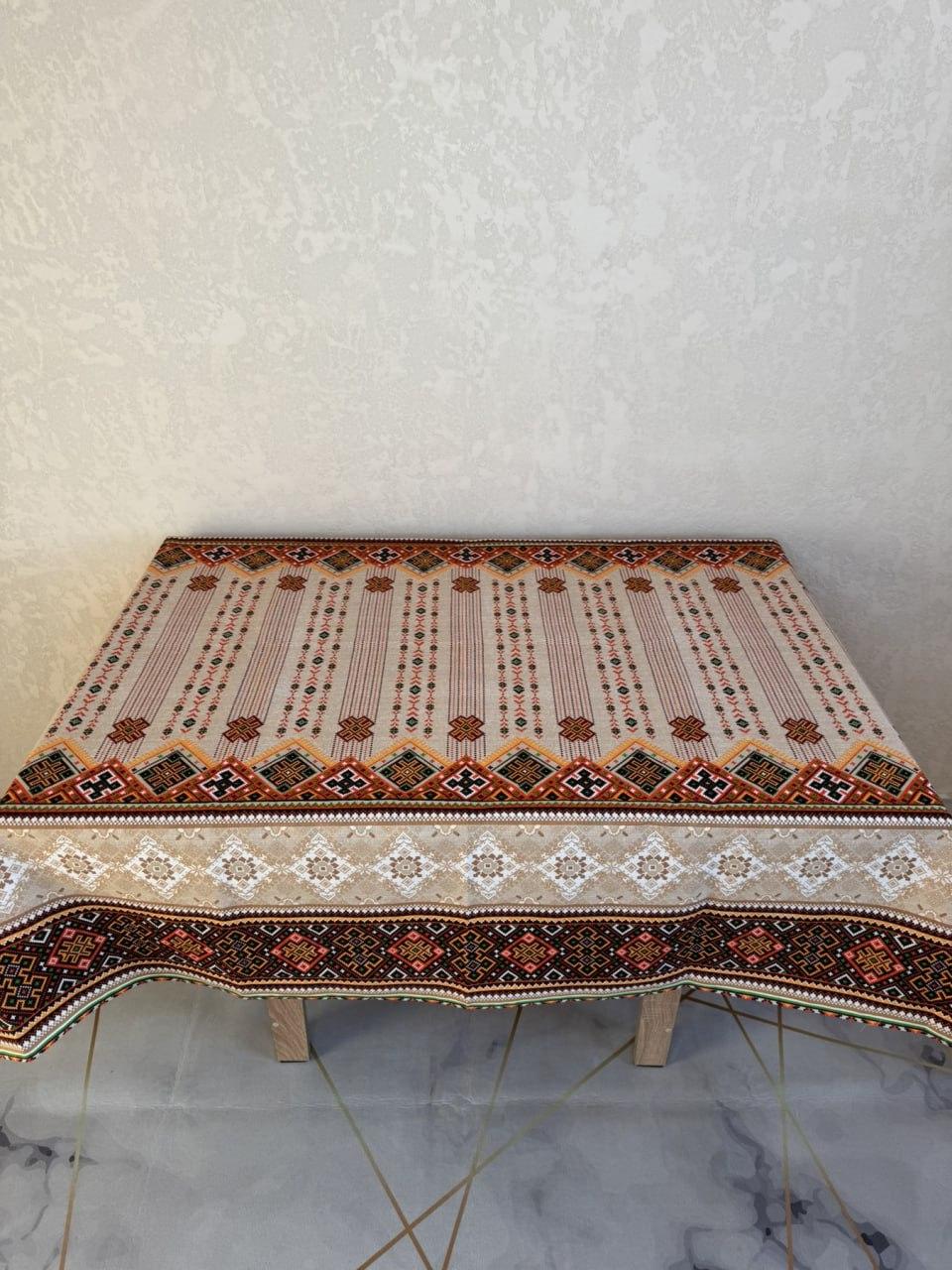 Скатерть 110х150 см с полотенцами 4 шт. 35х70 см Коричневый (П4К-Al-nabir-lyon-0063)