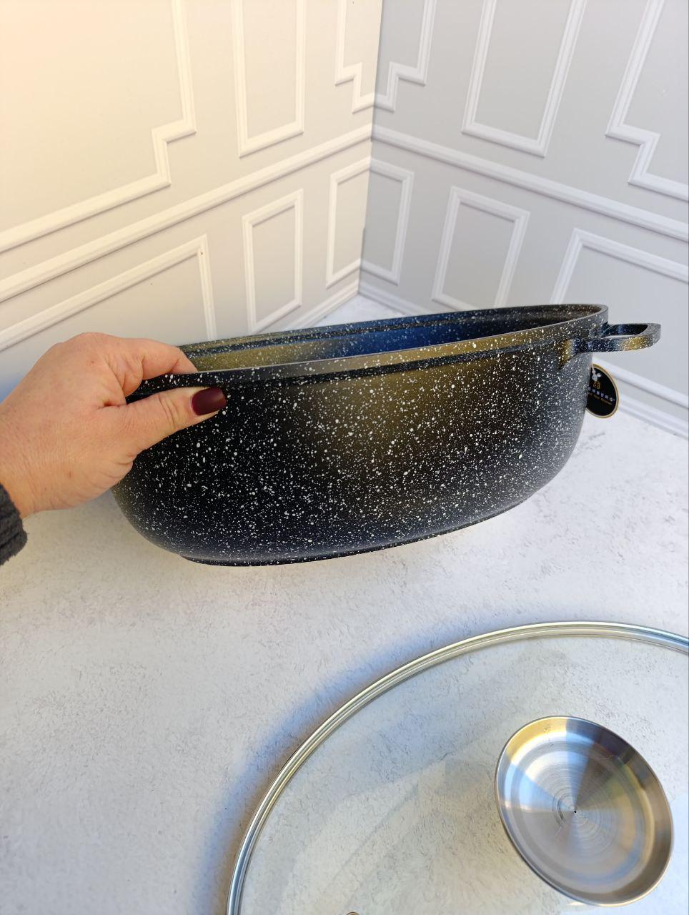 Гусятниця Edenberg EB-9173 з алюмінію з антипригарним мармуровим покриттям 8 л Чорний (29889287) - фото 5 Гусятниця Edenberg EB-9173 з алюмінію з антипригарним мармуровим покриттям 8 л Чорний (29889287) - фото 5