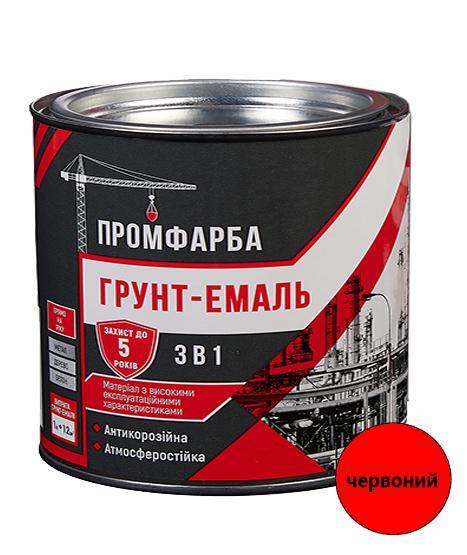 Грунт-эмаль антикоррозионная 3в1 ПРОМКРАСКА 2,5 кг 1,85 л Красный (3014750557)