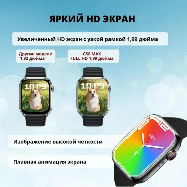 Смарт-годинник Smart Watch GS8 Мах 45 мм Чорний - фото 7