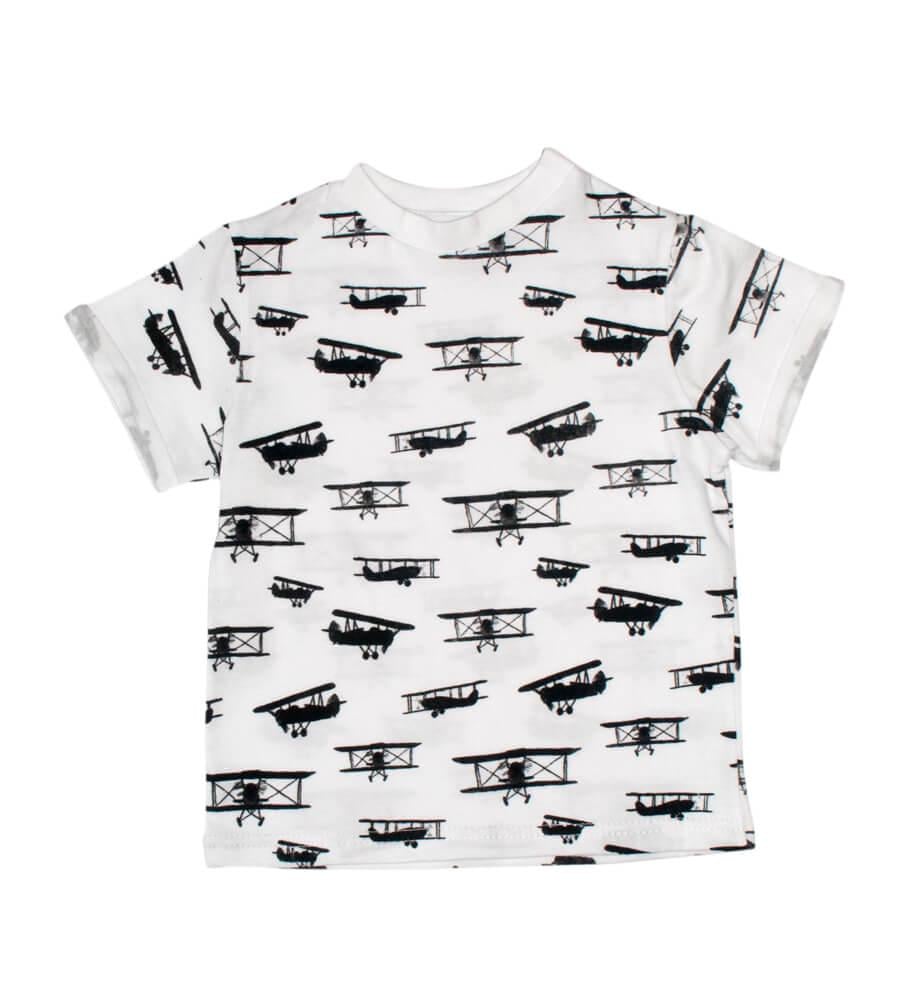 Футболка детская Самолеты 80 см Белый (1453-80)