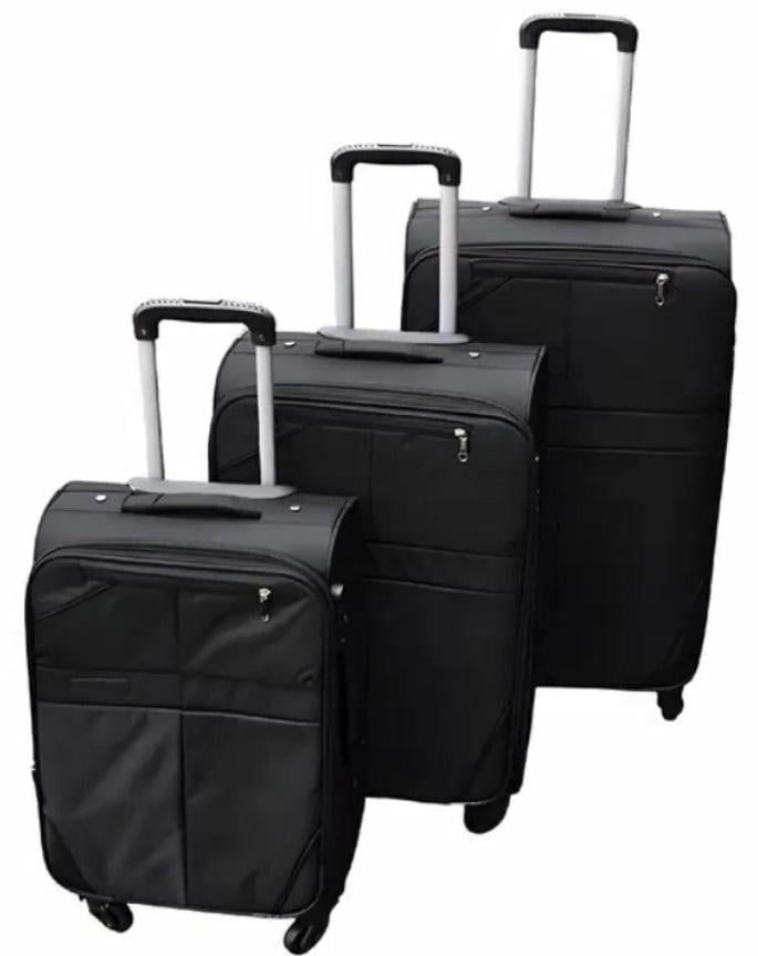 Комплект тканевых чемоданов на колесах Elemental Obsidian 3 шт. Черный (2104619180)