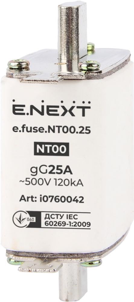 Запобіжник ножовий E.NEXT e.fuse.nt00.25 NT00 25A gG з плавкою вставкою (i0760042)