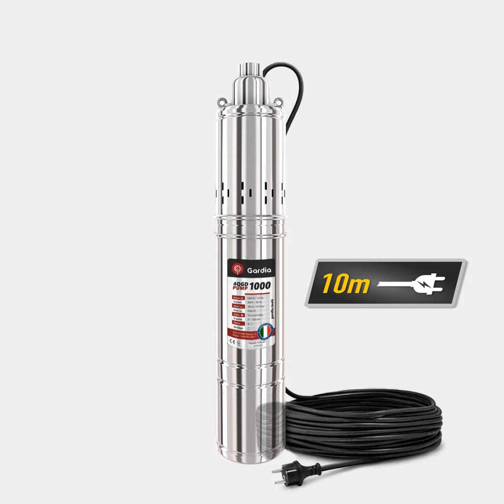 Насос свердловинний шнековий Gardia 4QGD 600W/800W/1000W 10 м кабель - фото 3 Насос свердловинний шнековий Gardia 4QGD 600W/800W/1000W 10 м кабель - фото 3