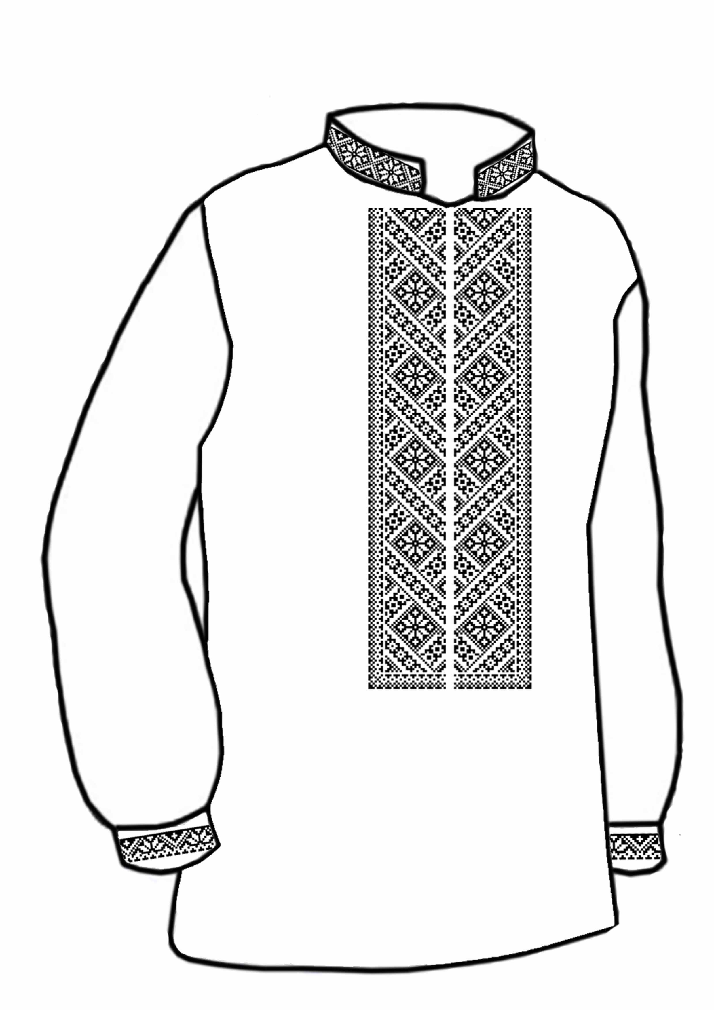 Заготовка для вышивки нитями или бисером рубашка СЧ-89 домотканое полотно