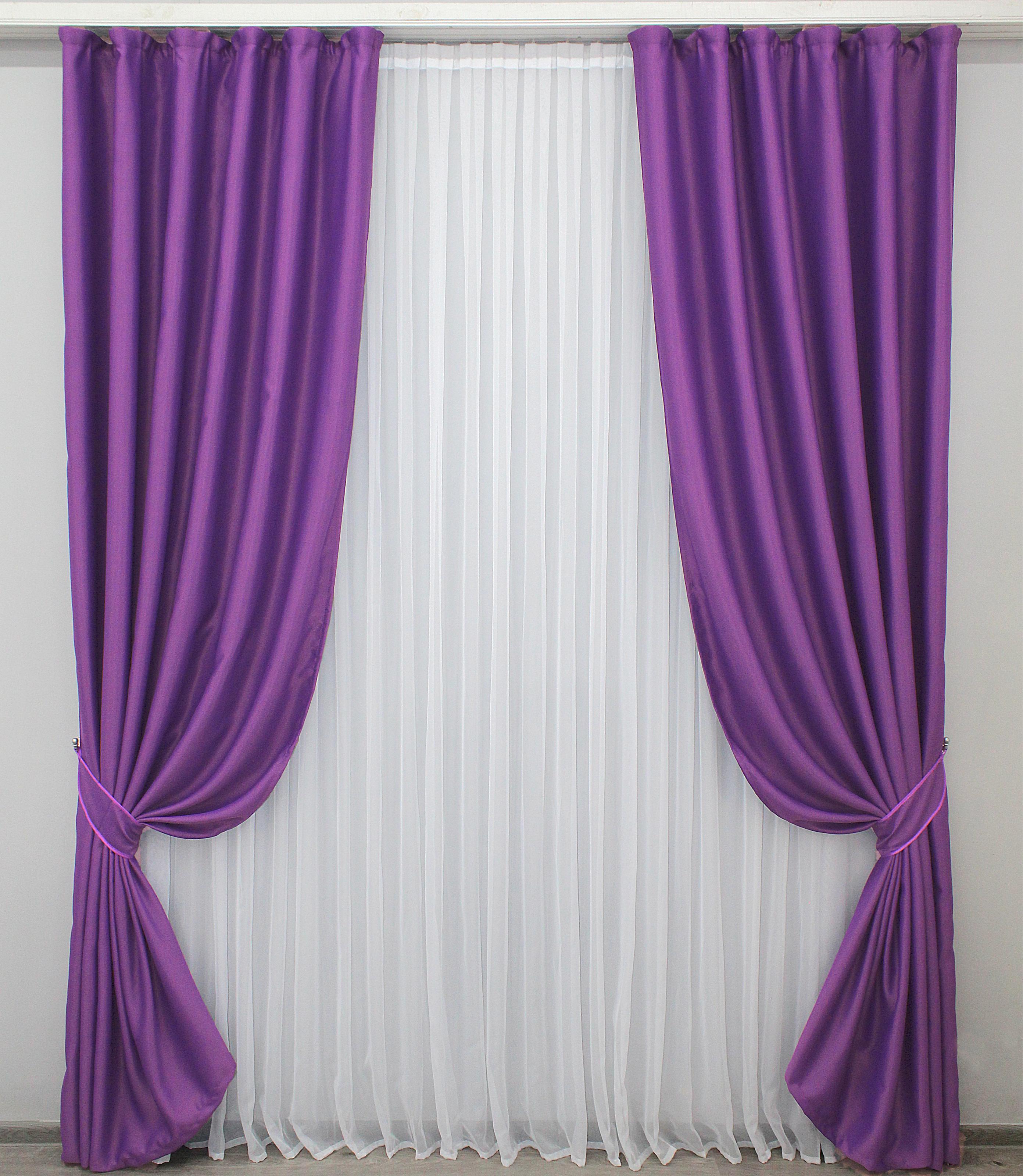 Комплект штор VR-Textil Bruno № 907ш блэкаут 150х270 см 2 шт. Фиолетовый (30-702)