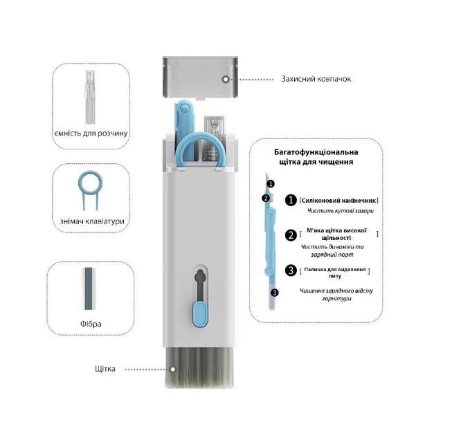Набір інструментів для чищення клавіатури/навушників 7в1 (13895030) - фото 2