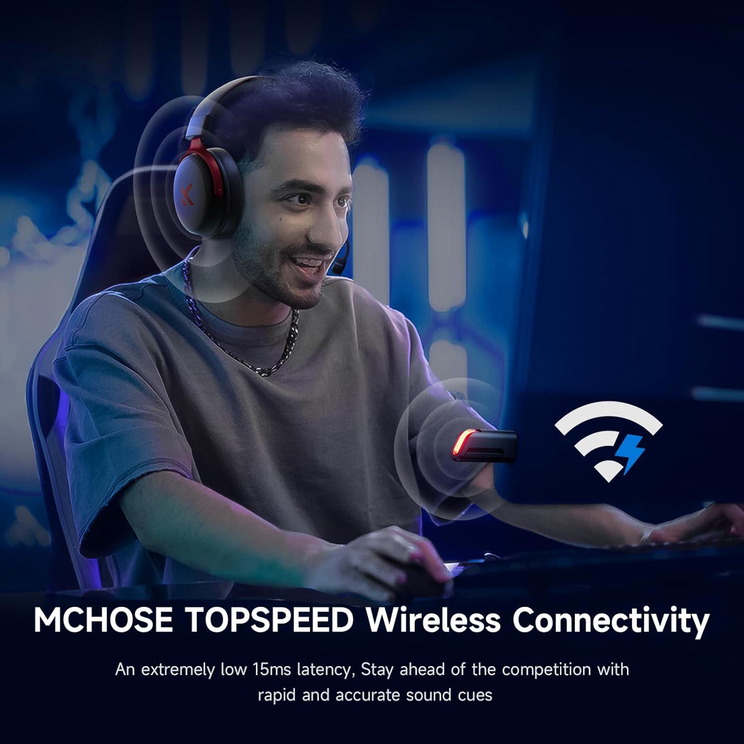 Навушники бездротові Mchose V9 Pro Black/Red - фото 5 Навушники бездротові Mchose V9 Pro Black/Red - фото 5