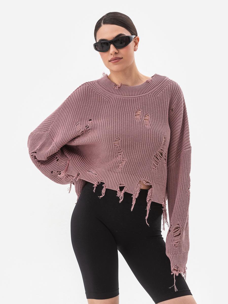 Светр жіночий із рваним ефектом SVTR р. 42-50 Темний пудровий (562) - фото 10 Светр жіночий із рваним ефектом SVTR р. 42-50 Темний пудровий (562) - фото 10