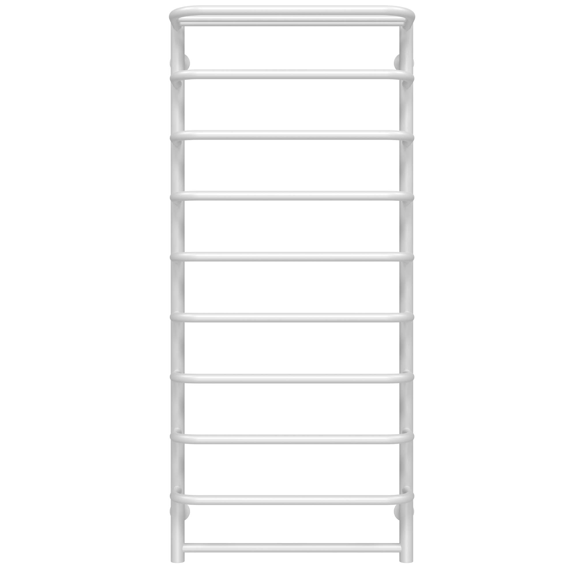 Полотенцесушитель водяной с полкой Deffi Стандарт П8 боковое левое подключение нержавеющая сталь 500x1000 мм Белый (C.SP.100.50.8.WB)