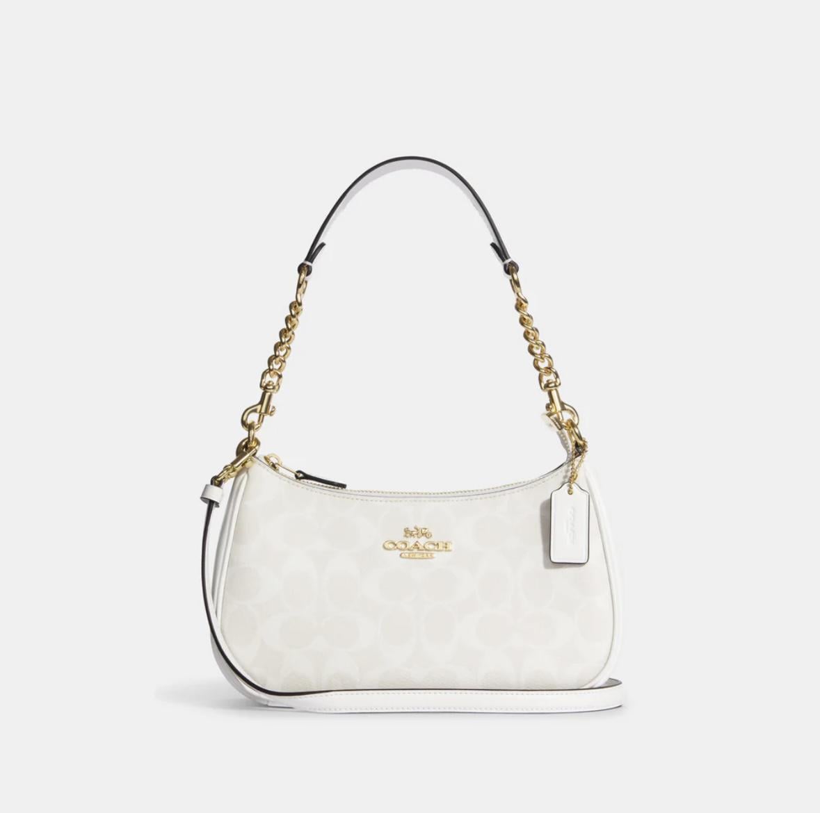Сумка женская Coach Teri Shoulder Bag In Signature Canvas CA548 Белый (643234)
