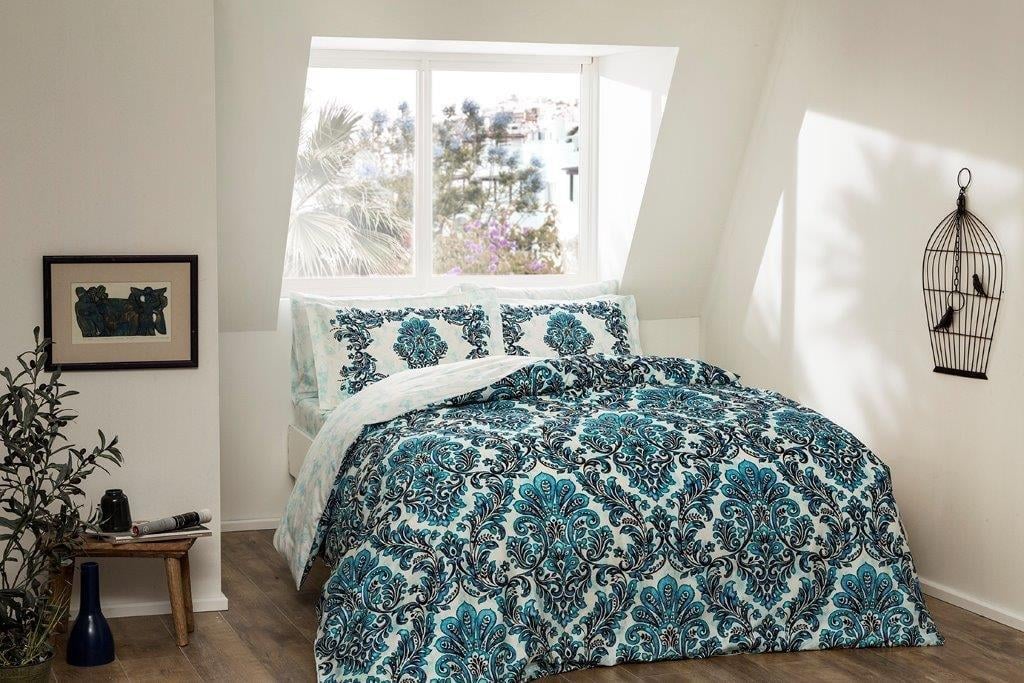 Постельное белье TАС Digital Sonia mavi v01 евро Голубой (2000022193177)