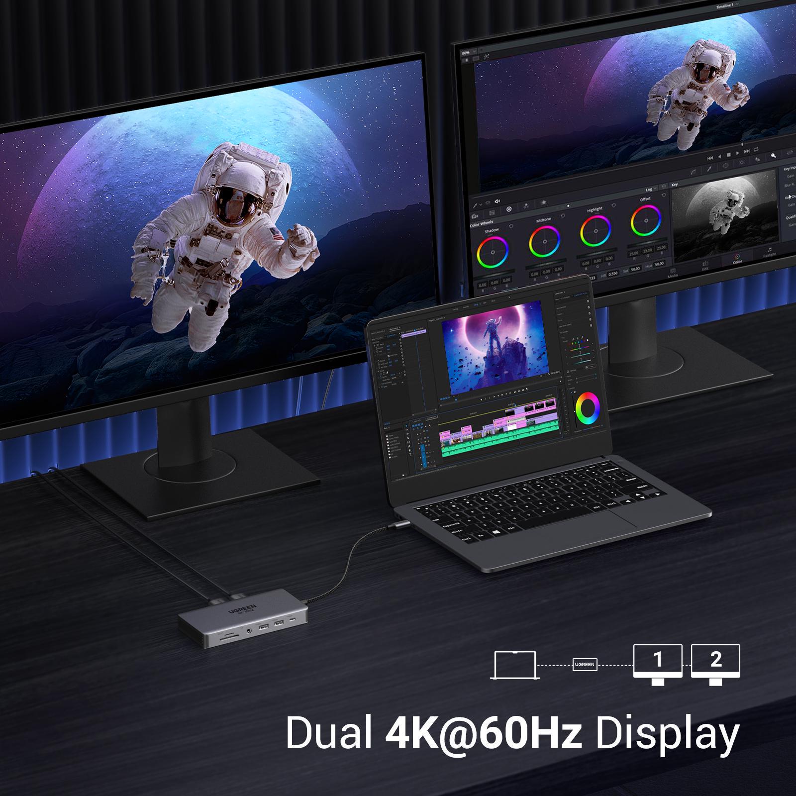 Док-станция USB-C Ugreen 30 см HDMI 8K Серый (15965) - фото 3 Док-станция USB-C Ugreen 30 см HDMI 8K Серый (15965) - фото 3