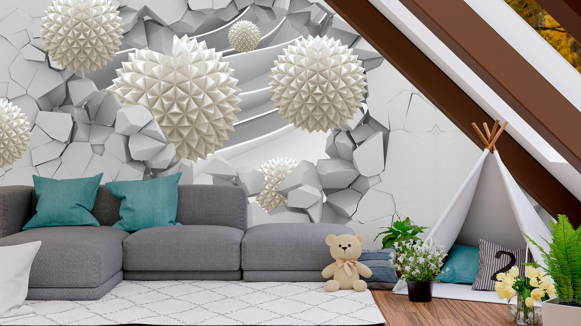 Фотообои флизелиновые Styleo Print-walls Белый разрыв 0838 350х270 см (Pw-0838/3)