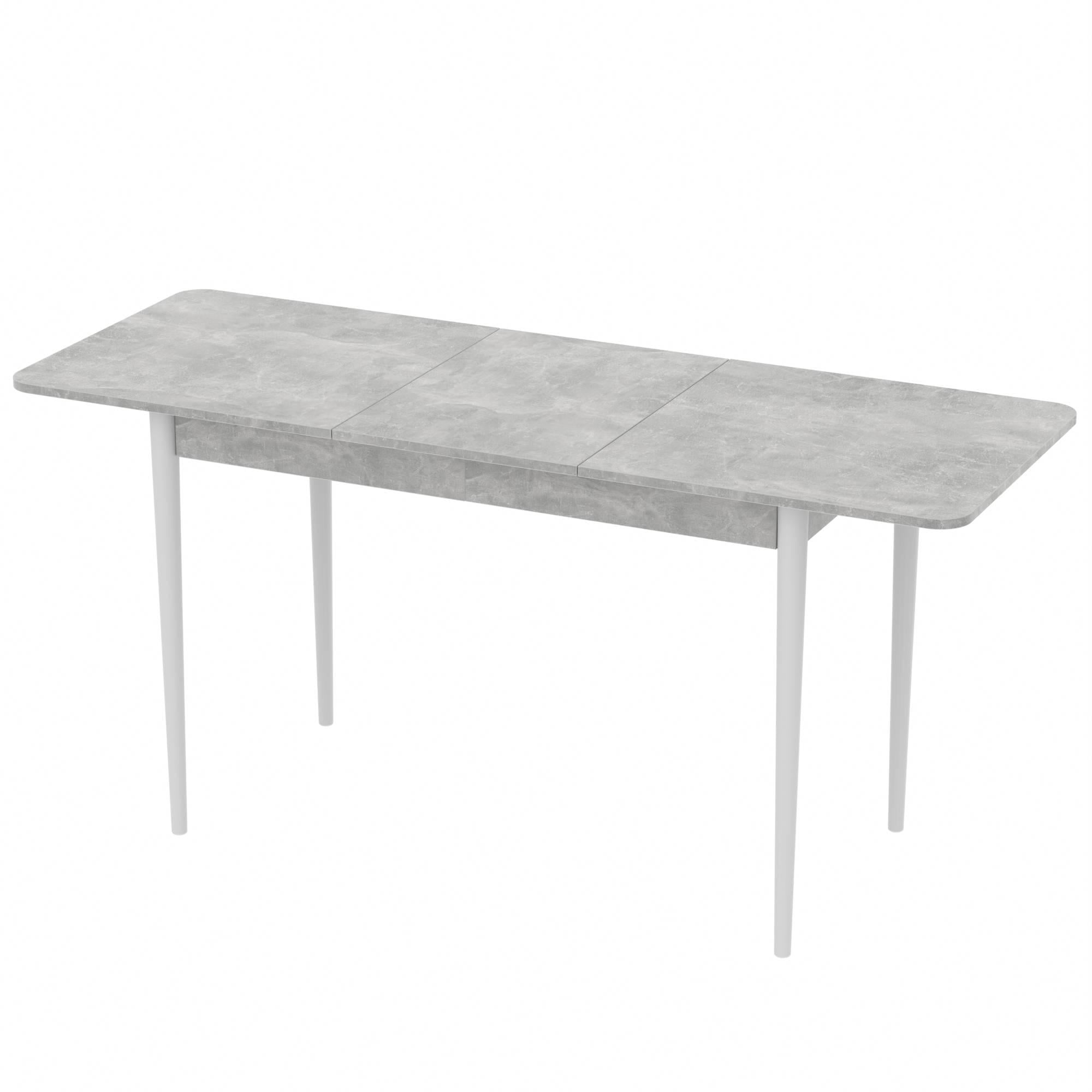 Стіл розсувний Неман Моно прямокутний Бетон/Білий (2308932655)